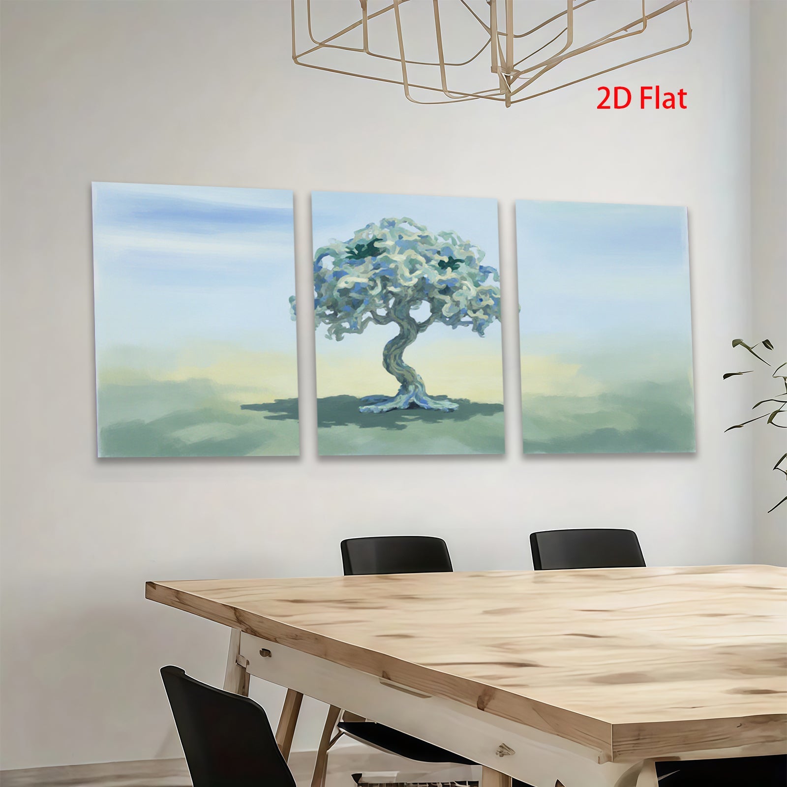 2D flat 1pc serene meadow tree landscape wall art prints for living room bedroom home decor farmhouse style botanical prints cozy vibe