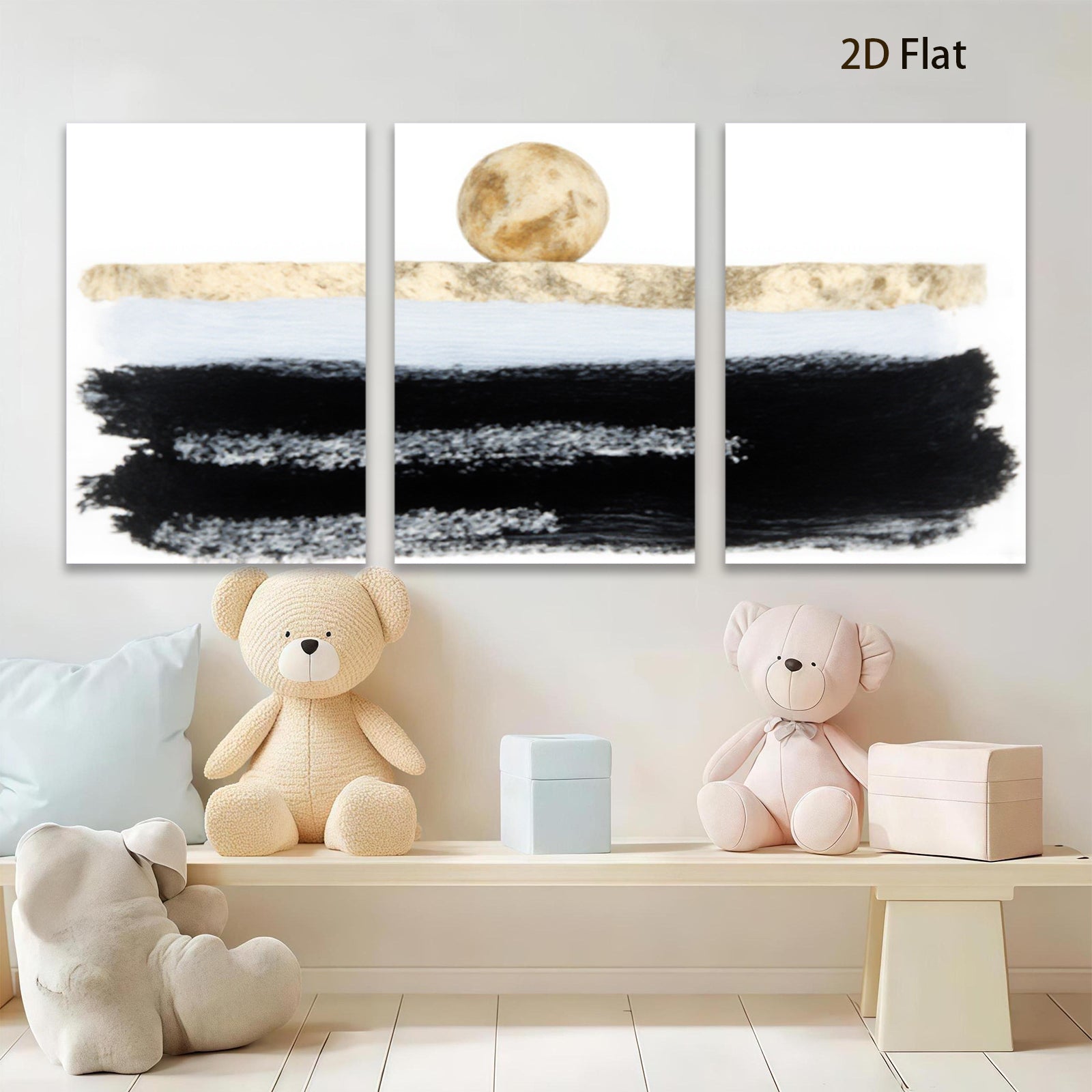2D flat 1pc serene moonrise over coastal sands perfect for living room bedroom gallery wall farmhouse decor modern minimalist statement piece