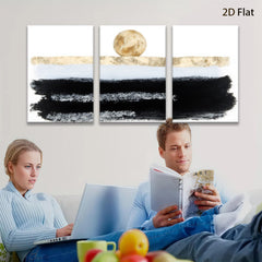 2D flat 1pc serene moonrise over coastal sands perfect for living room bedroom gallery wall farmhouse decor modern minimalist statement piece