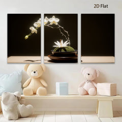 2D flat 1pc serene orchid bloom minimalist zen decor living room bedroom gallery wrapped canvas modern farmhouse wall art