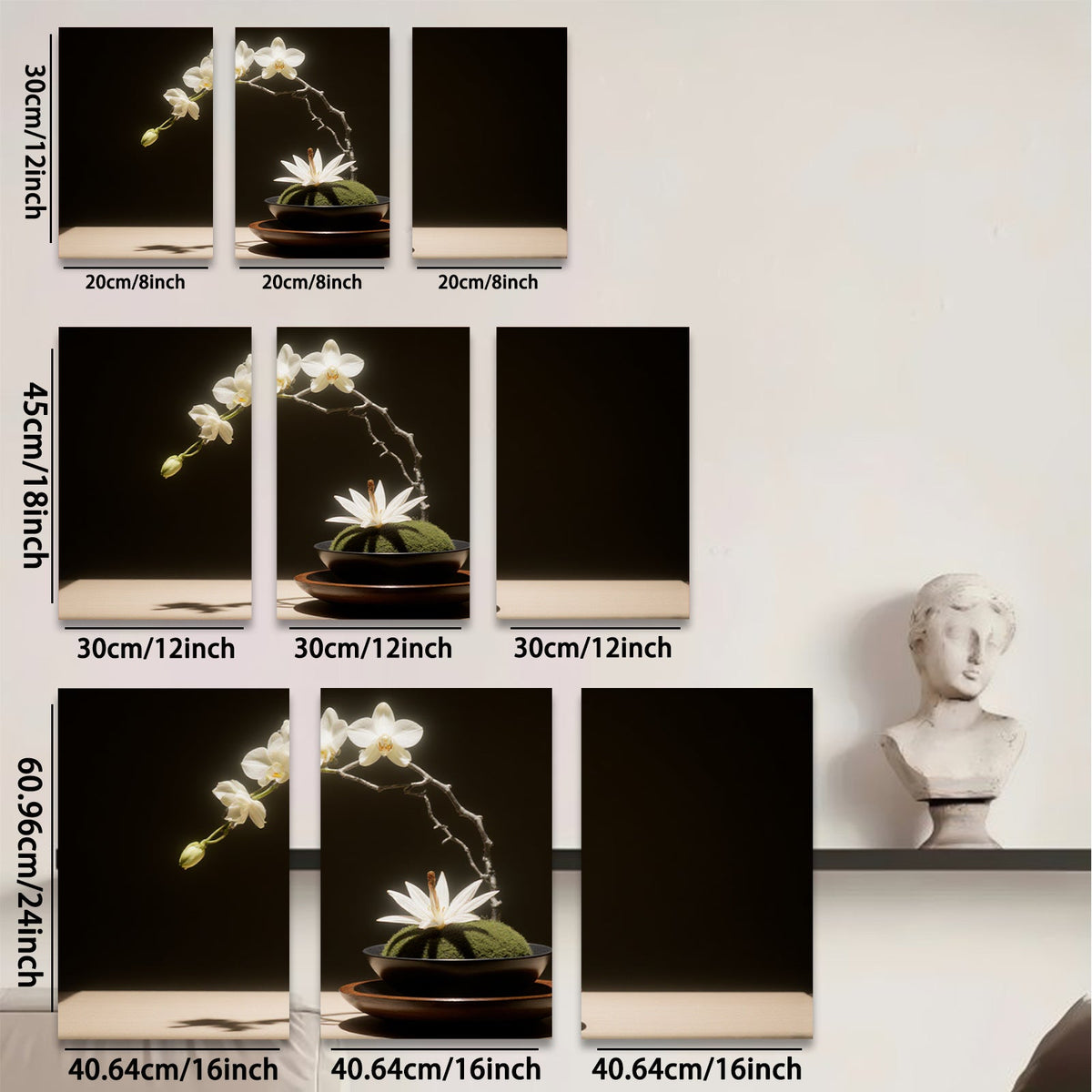 2D flat 1pc serene orchid bloom minimalist zen decor living room bedroom gallery wrapped canvas modern farmhouse wall art
