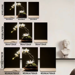 2D flat 1pc serene orchid bloom minimalist zen decor living room bedroom gallery wrapped canvas modern farmhouse wall art