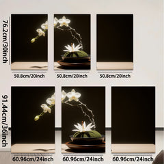 2D flat 1pc serene orchid bloom minimalist zen decor living room bedroom gallery wrapped canvas modern farmhouse wall art