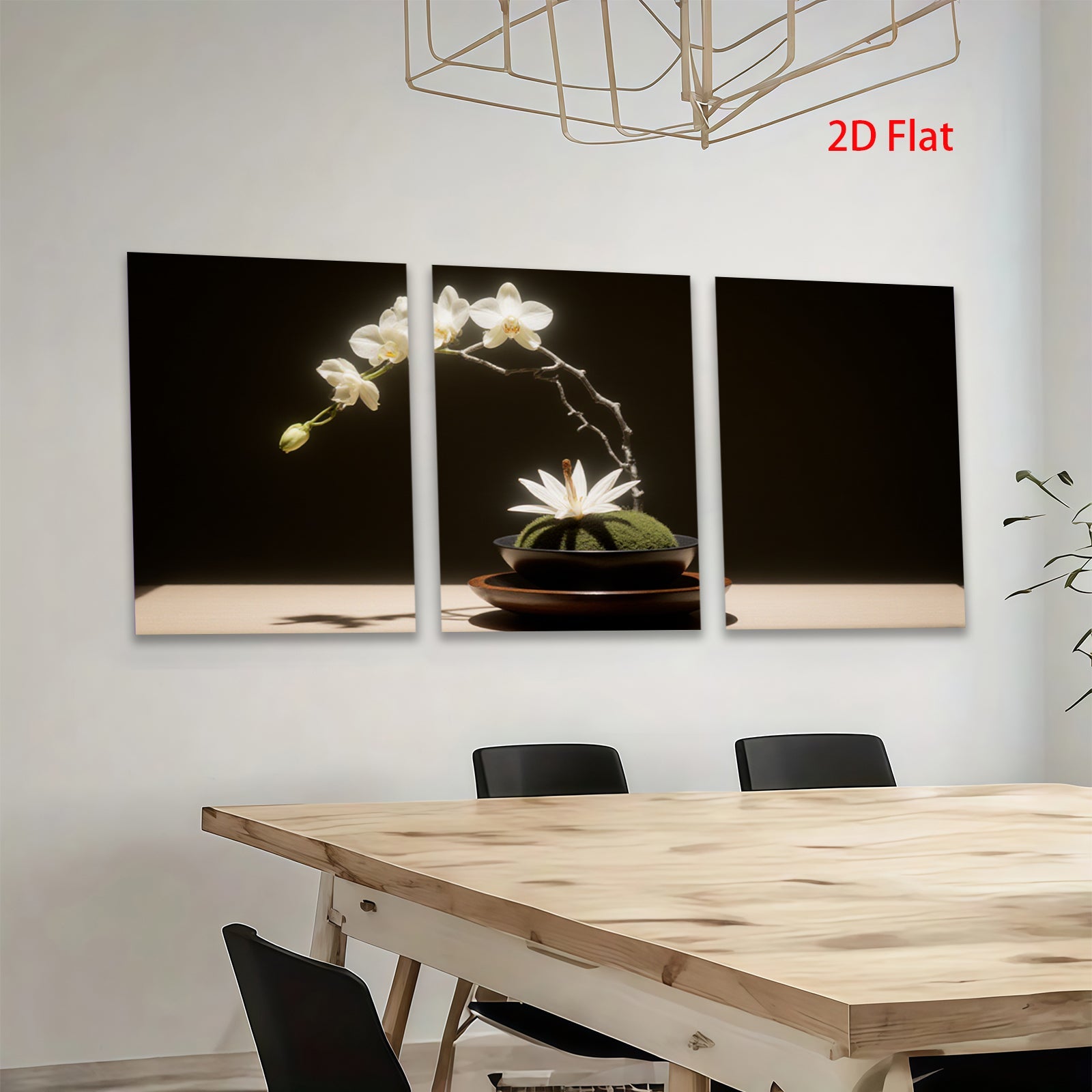 2D flat 1pc serene orchid bloom minimalist zen decor living room bedroom gallery wrapped canvas modern farmhouse wall art