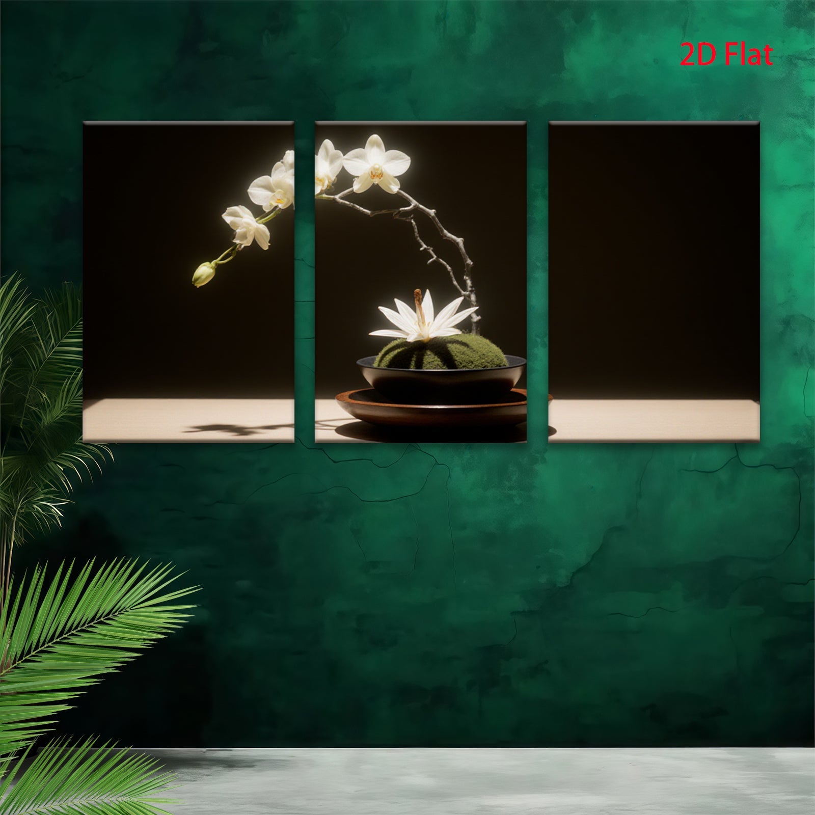 2D flat 1pc serene orchid bloom minimalist zen decor living room bedroom gallery wrapped canvas modern farmhouse wall art