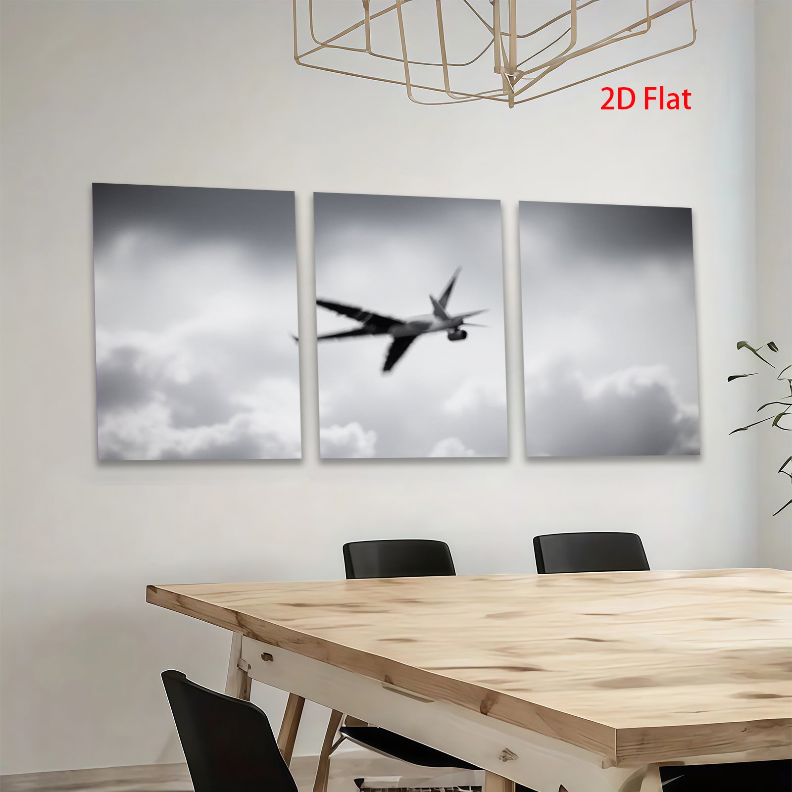 2D flat 1pc soaring bird silhouette against cloudy sky modern farmhouse wall decor living room bedroom gallery wrapped canvas print minimalist art cozy home vibes