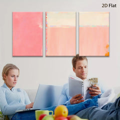 2D flat 1pc soft blush pink coral abstract wall art modern farmhouse living room bedroom decor gallery wrapped canvas prints ready to hang large size statement piece