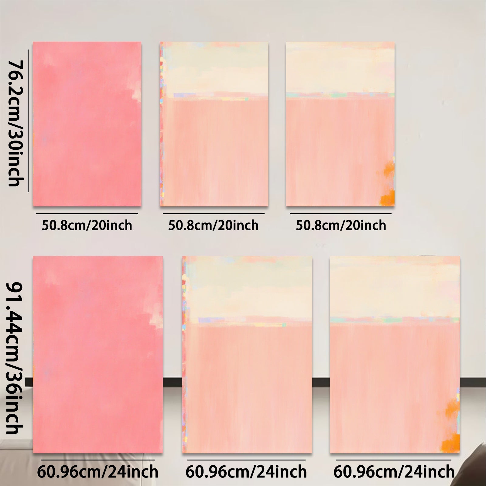 2D flat 1pc soft blush pink coral abstract wall art modern farmhouse living room bedroom decor gallery wrapped canvas prints ready to hang large size statement piece