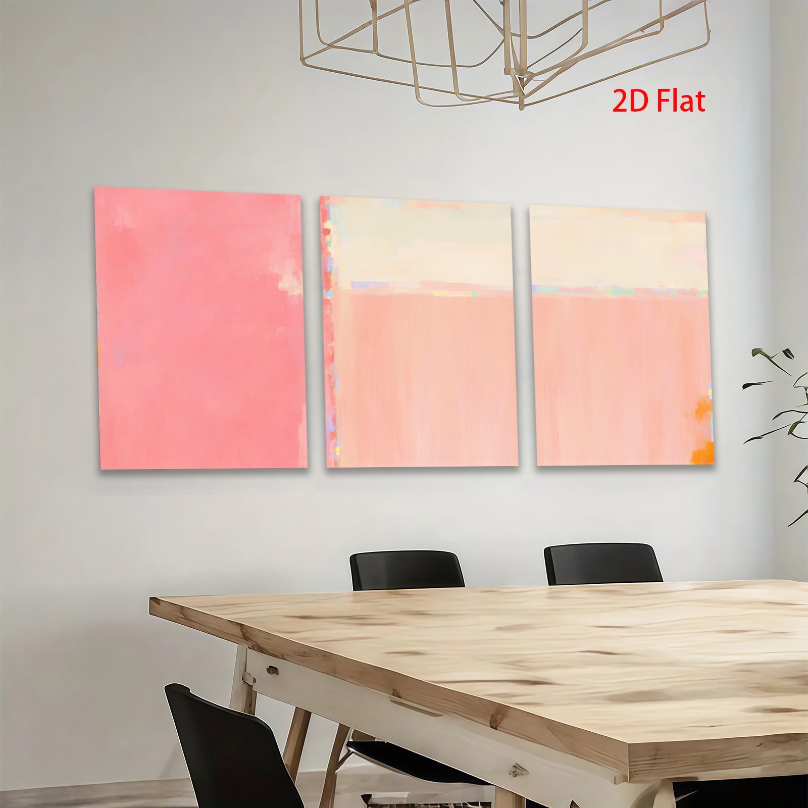 2D flat 1pc soft blush pink coral abstract wall art modern farmhouse living room bedroom decor gallery wrapped canvas prints ready to hang large size statement piece