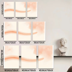 2D flat 1pc soft blush wave abstract wall art canvas print for living room bedroom home decor modern farmhouse minimalist style gallery wrapped ready to hang