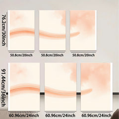 2D flat 1pc soft blush wave abstract wall art canvas print for living room bedroom home decor modern farmhouse minimalist style gallery wrapped ready to hang