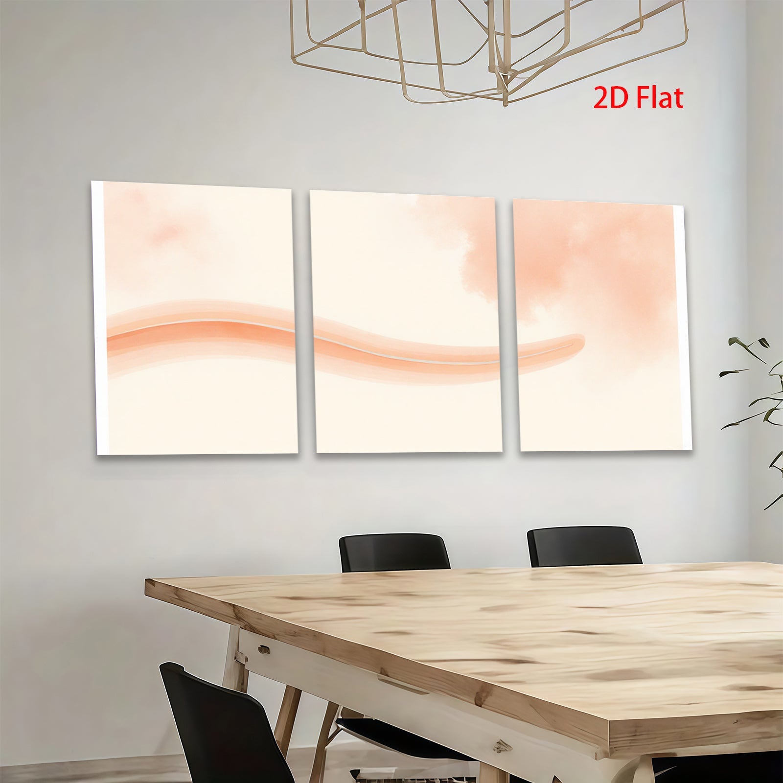 2D flat 1pc soft blush wave abstract wall art canvas print for living room bedroom home decor modern farmhouse minimalist style gallery wrapped ready to hang