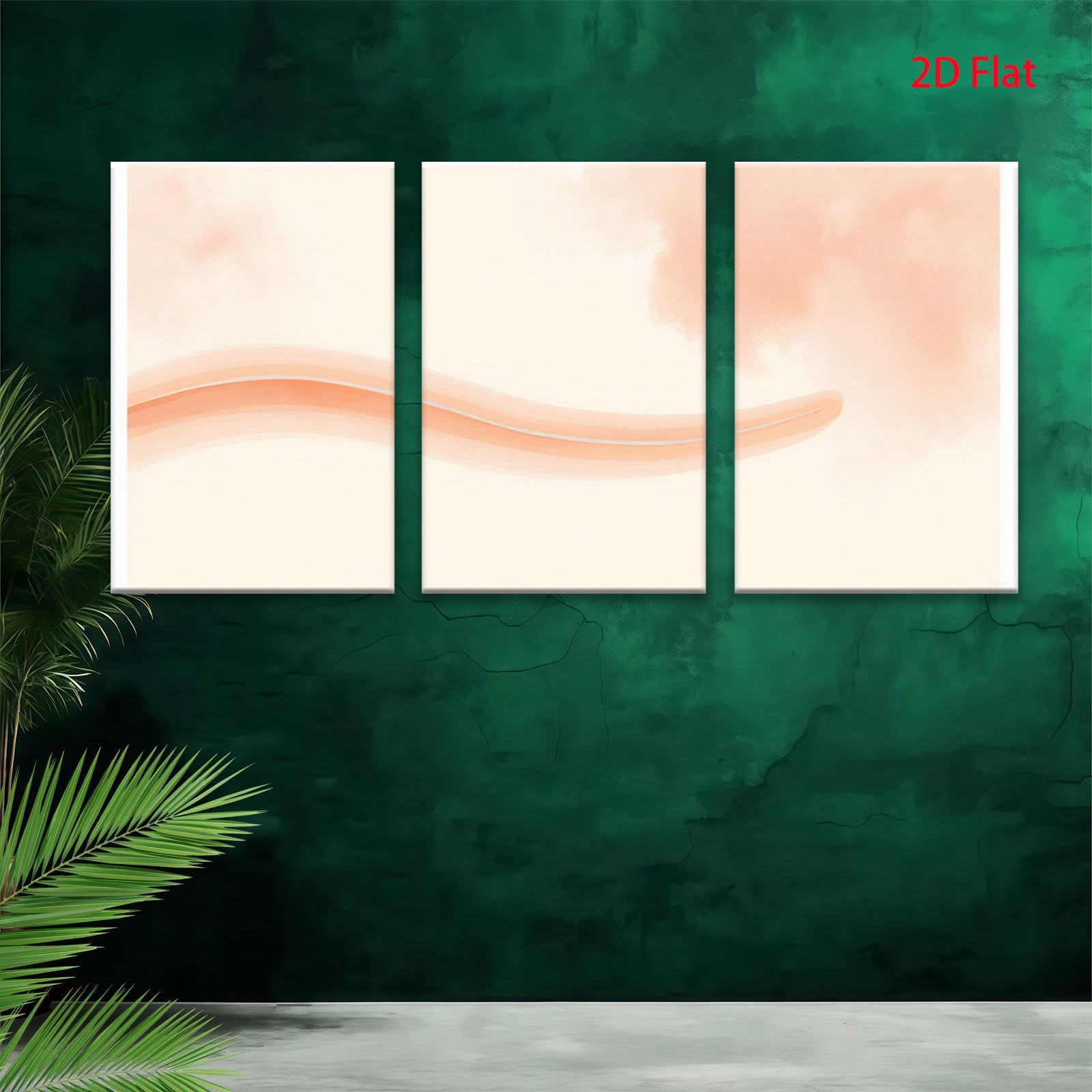 2D flat 1pc soft blush wave abstract wall art canvas print for living room bedroom home decor modern farmhouse minimalist style gallery wrapped ready to hang