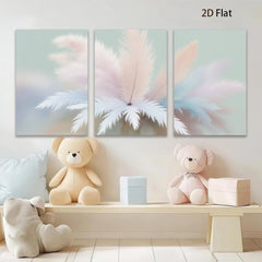 2D flat 1pc soft pastel feathers bloom minimalist wall art bedroom living room decor farmhouse style canvas prints modern aesthetic gallery wrapped