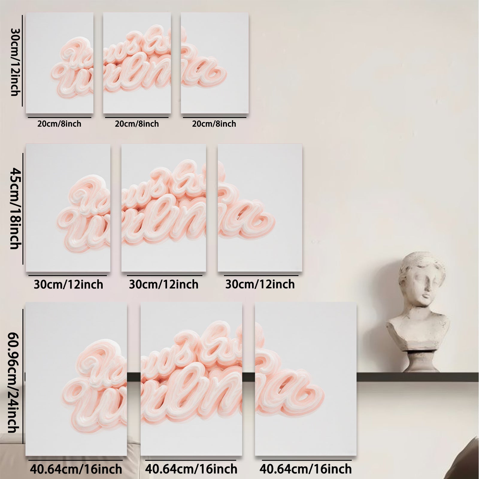 2D flat 1pc soft pink swirls abstract wall art bedroom living room modern farmhouse gallery wrapped canvas prints cozy home decor