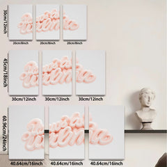 2D flat 1pc soft pink swirls abstract wall art bedroom living room modern farmhouse gallery wrapped canvas prints cozy home decor
