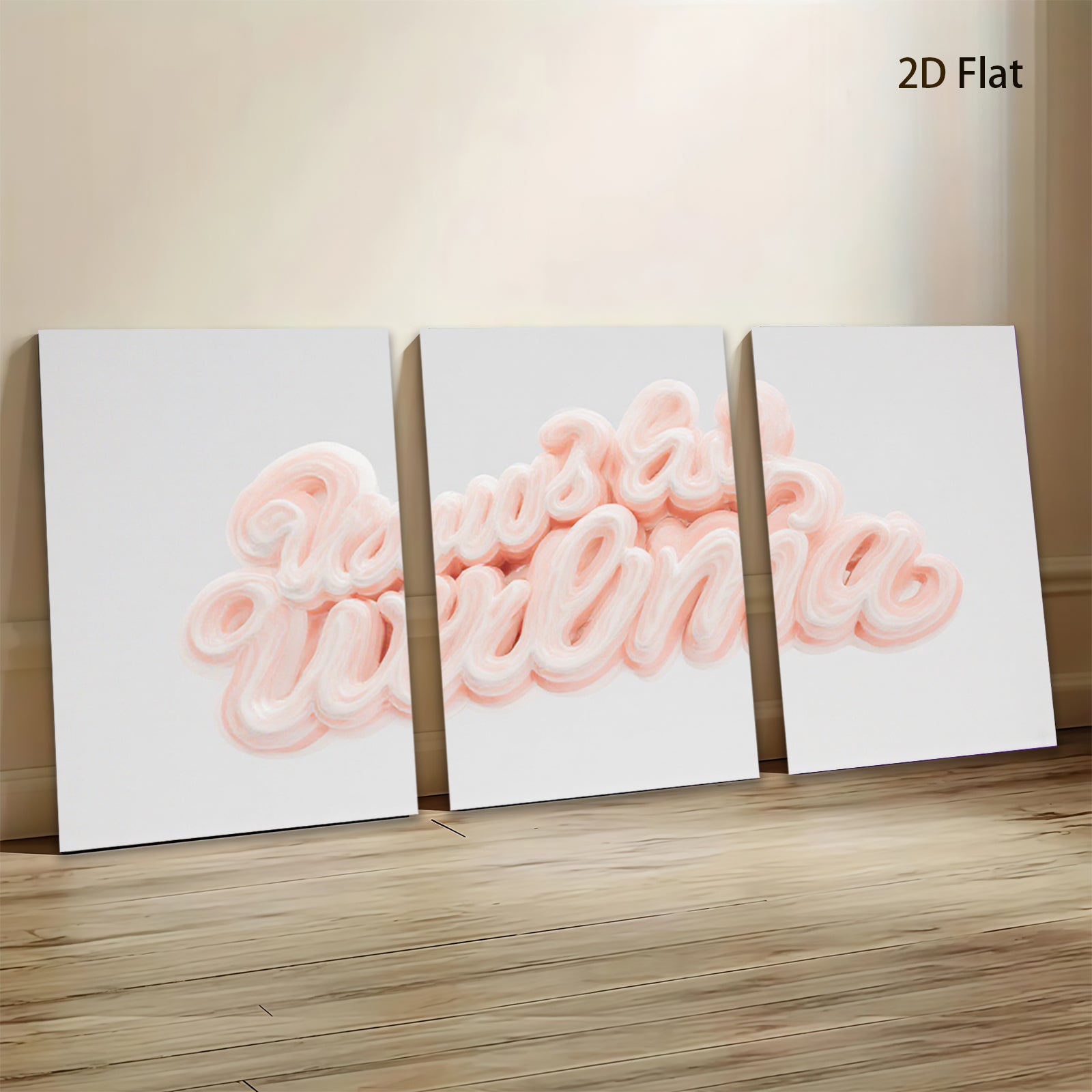 2D flat 1pc soft pink swirls abstract wall art bedroom living room modern farmhouse gallery wrapped canvas prints cozy home decor