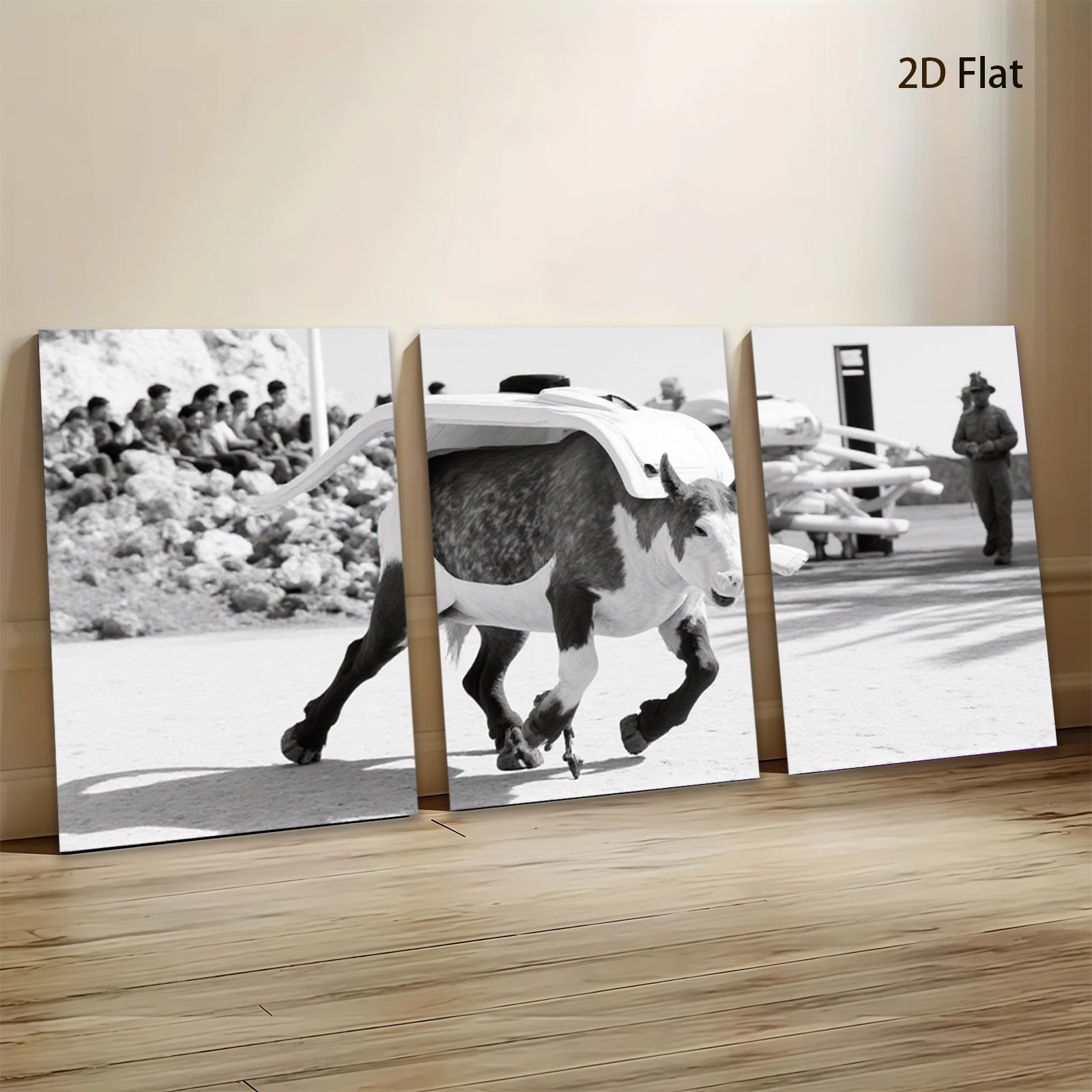 2D flat 1pc spirited horse jumps obstacle country charm farmhouse wall decor living room bedroom gallery wrapped canvas print modern art