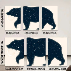 2D flat 1pc starry night bear silhouette wall art canvas prints for bedroom living room home decor farmhouse style modern minimalist aesthetic gallery wrapped