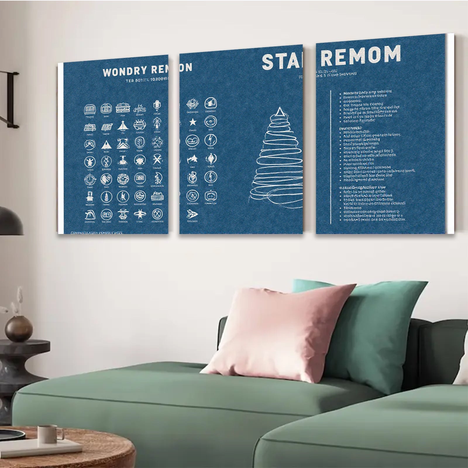 2D flat 1pc stars abstract line art minimalist wall decor modern farmhouse living room bedroom gallery wrapped canvas prints cozy home decor trending now
