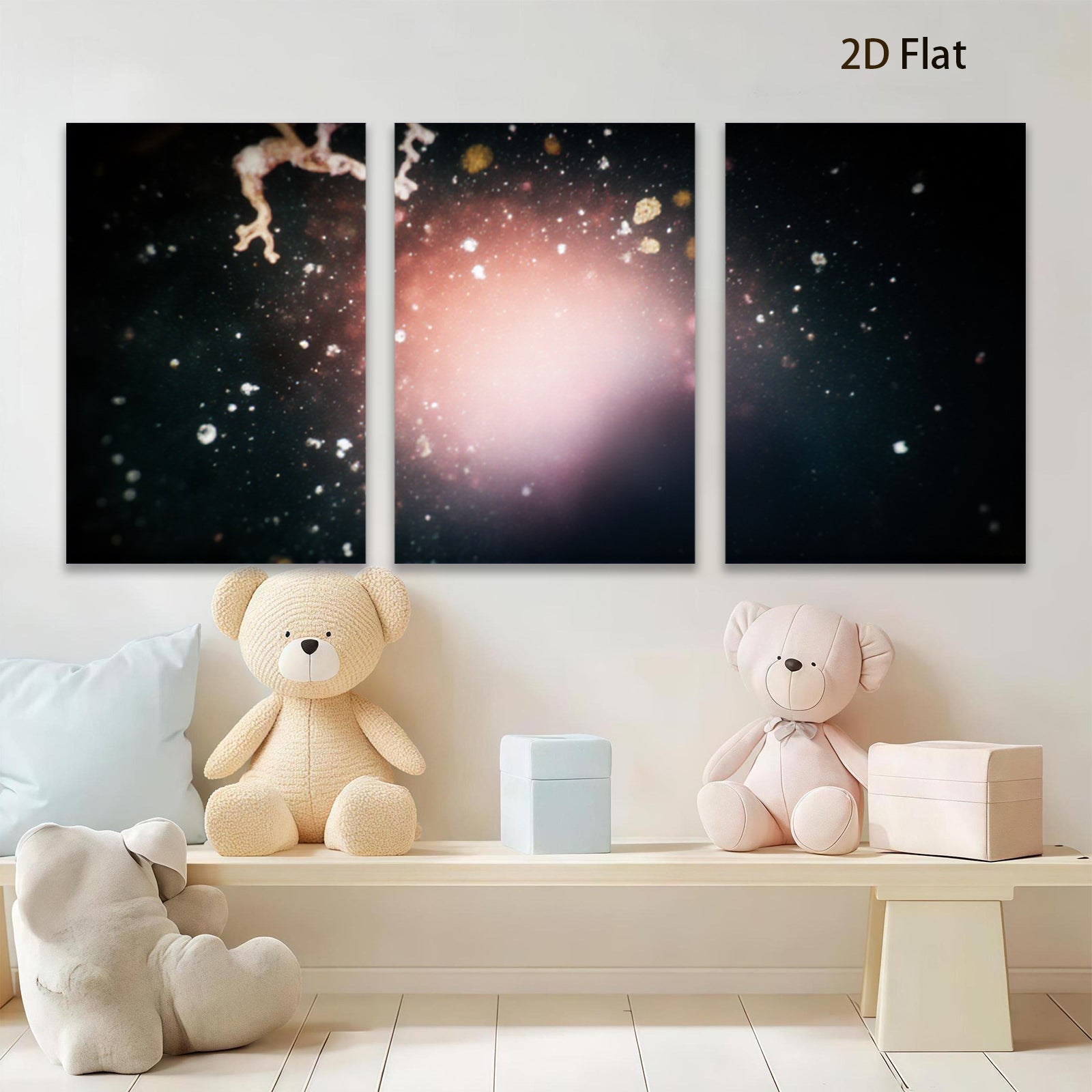 2D flat 1pc starts Abstract Night Sky Cosmic Dust Painting Modern Wall Art Decor Living Room Bedroom Home Office Gallery Wrapped Canvas Prints Ready to Hang Farmhouse Style