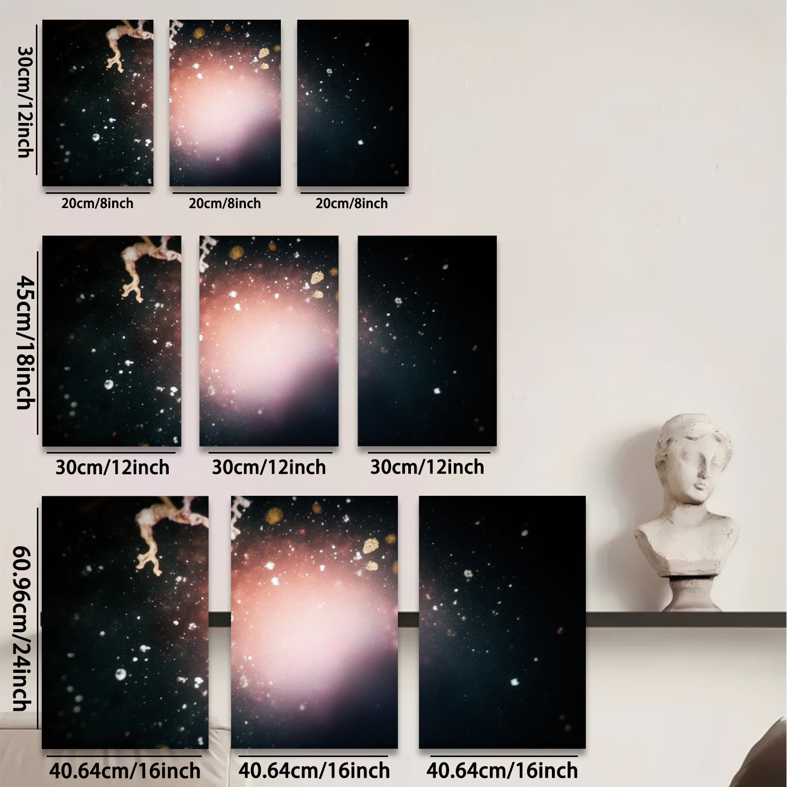2D flat 1pc starts Abstract Night Sky Cosmic Dust Painting Modern Wall Art Decor Living Room Bedroom Home Office Gallery Wrapped Canvas Prints Ready to Hang Farmhouse Style