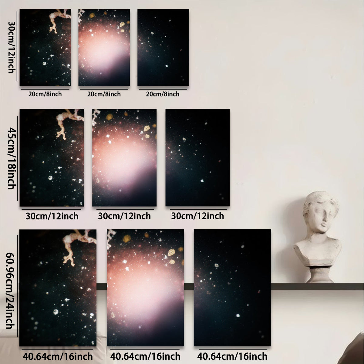 2D flat 1pc starts Abstract Night Sky Cosmic Dust Painting Modern Wall Art Decor Living Room Bedroom Home Office Gallery Wrapped Canvas Prints Ready to Hang Farmhouse Style