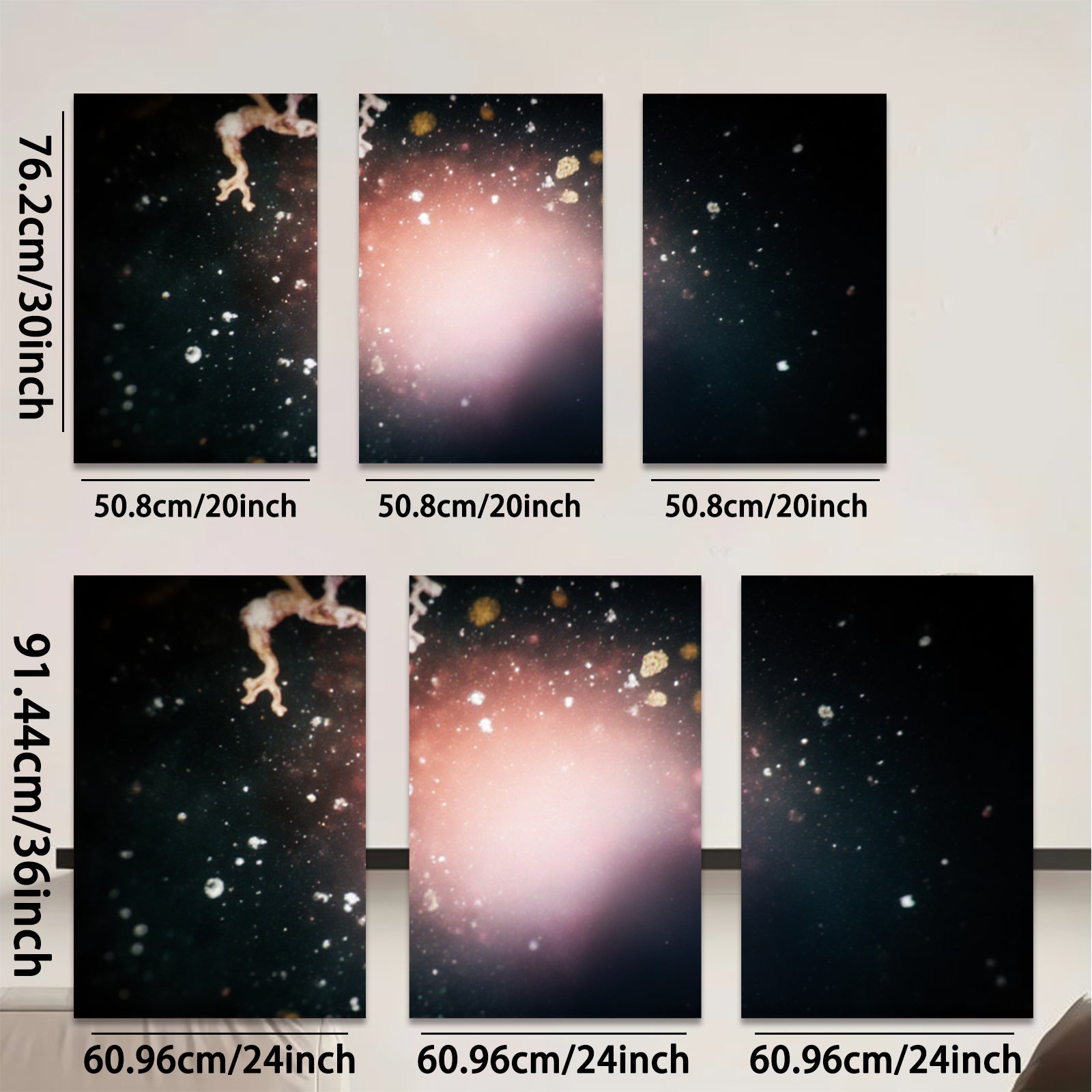 2D flat 1pc starts Abstract Night Sky Cosmic Dust Painting Modern Wall Art Decor Living Room Bedroom Home Office Gallery Wrapped Canvas Prints Ready to Hang Farmhouse Style