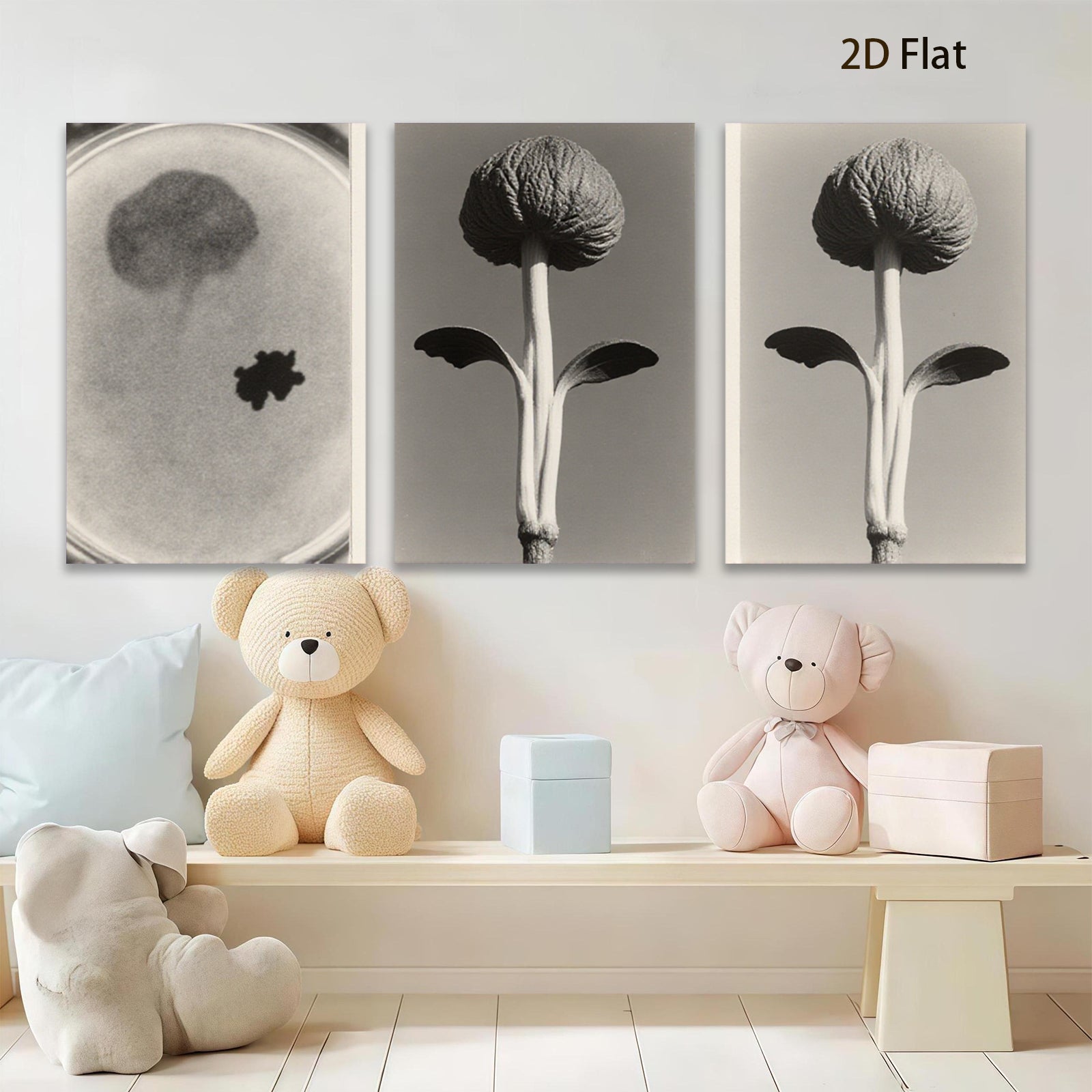 2D flat 1pc starts Botanical Study Seedling Growth Minimalist Wall Art Farmhouse Decor Living Room Bedroom Gallery Wrapped Canvas Prints Modern Aesthetic