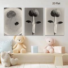 2D flat 1pc starts Botanical Study Seedling Growth Minimalist Wall Art Farmhouse Decor Living Room Bedroom Gallery Wrapped Canvas Prints Modern Aesthetic