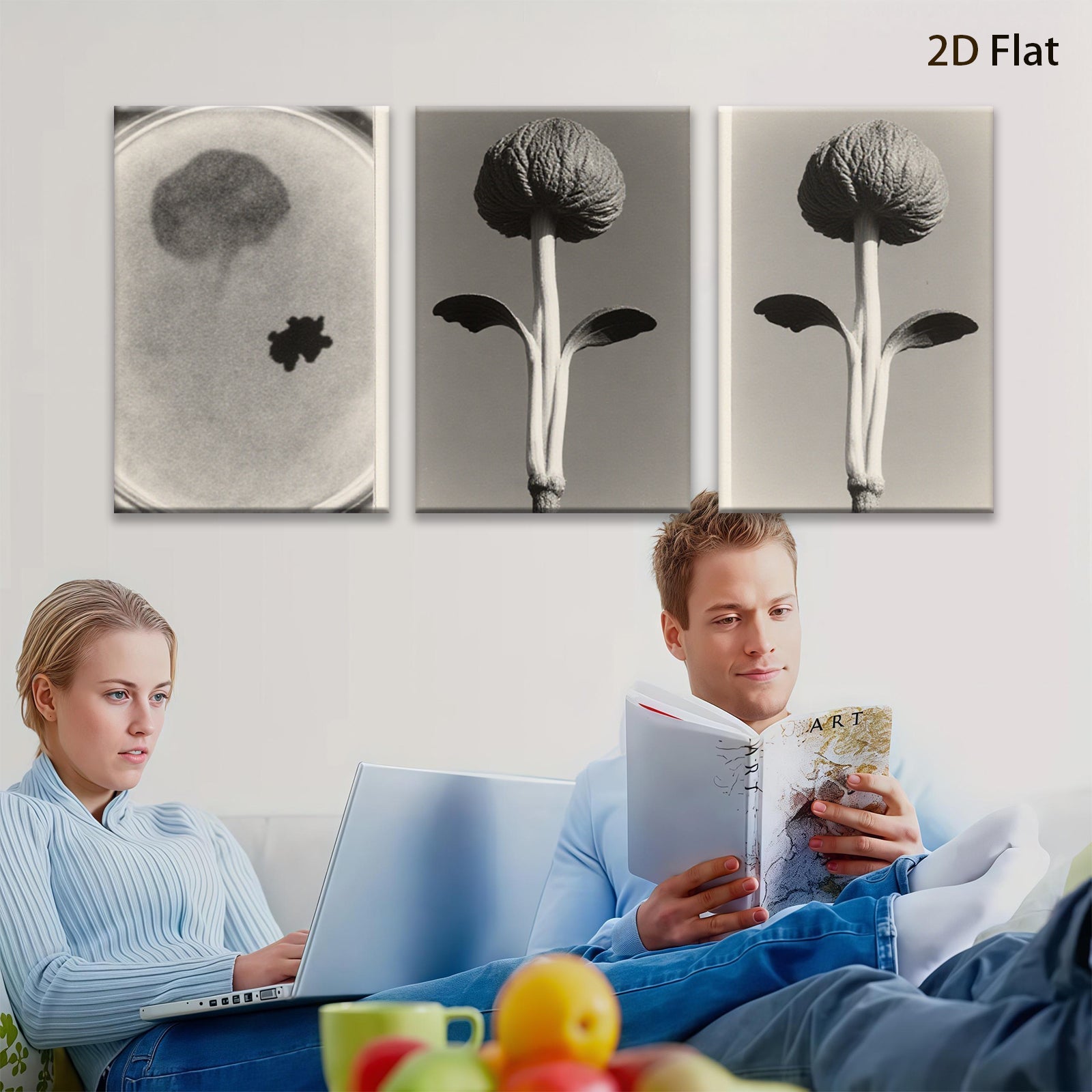 2D flat 1pc starts Botanical Study Seedling Growth Minimalist Wall Art Farmhouse Decor Living Room Bedroom Gallery Wrapped Canvas Prints Modern Aesthetic