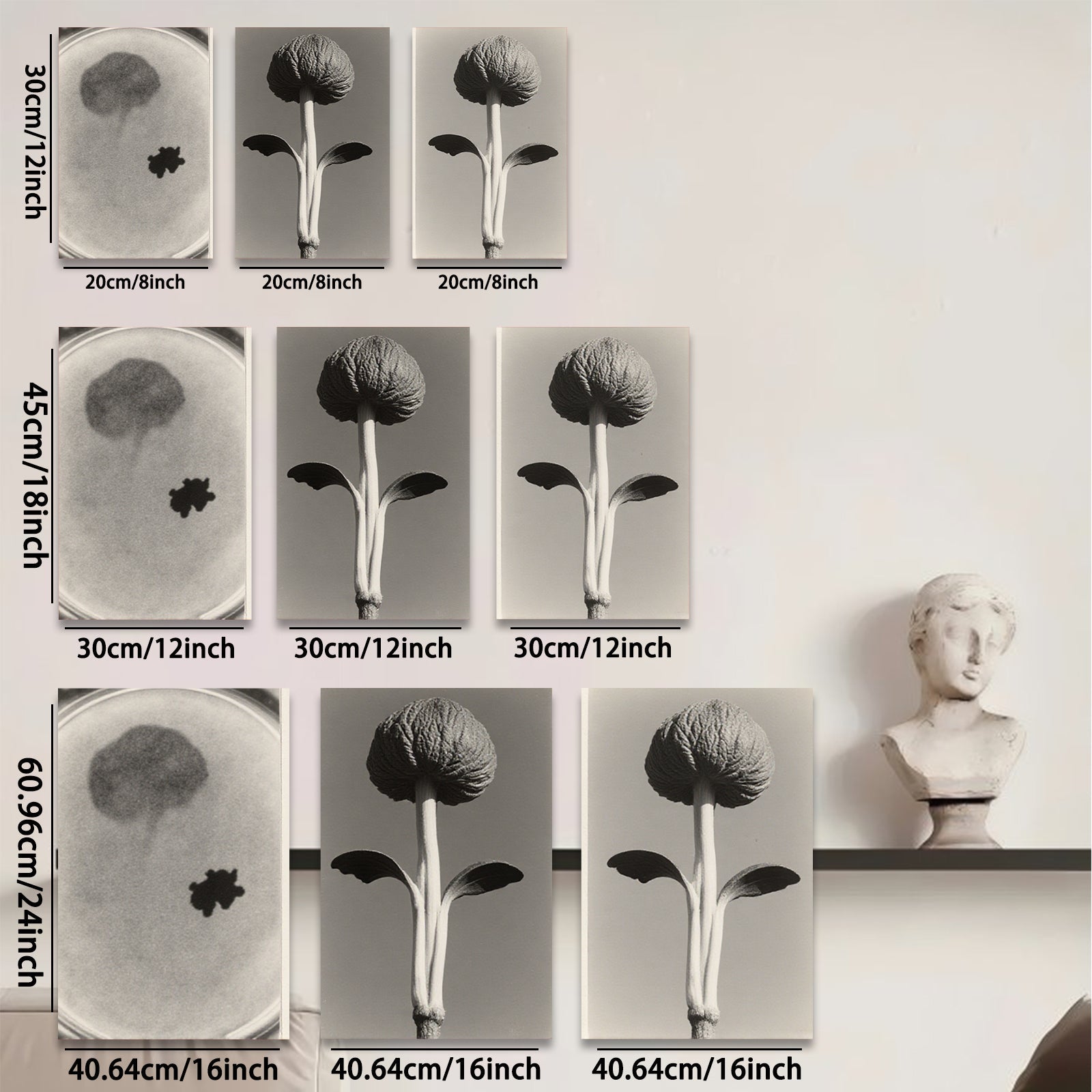 2D flat 1pc starts Botanical Study Seedling Growth Minimalist Wall Art Farmhouse Decor Living Room Bedroom Gallery Wrapped Canvas Prints Modern Aesthetic