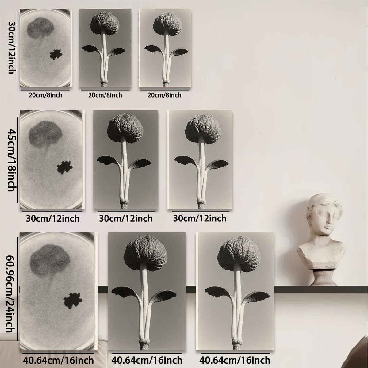 2D flat 1pc starts Botanical Study Seedling Growth Minimalist Wall Art Farmhouse Decor Living Room Bedroom Gallery Wrapped Canvas Prints Modern Aesthetic