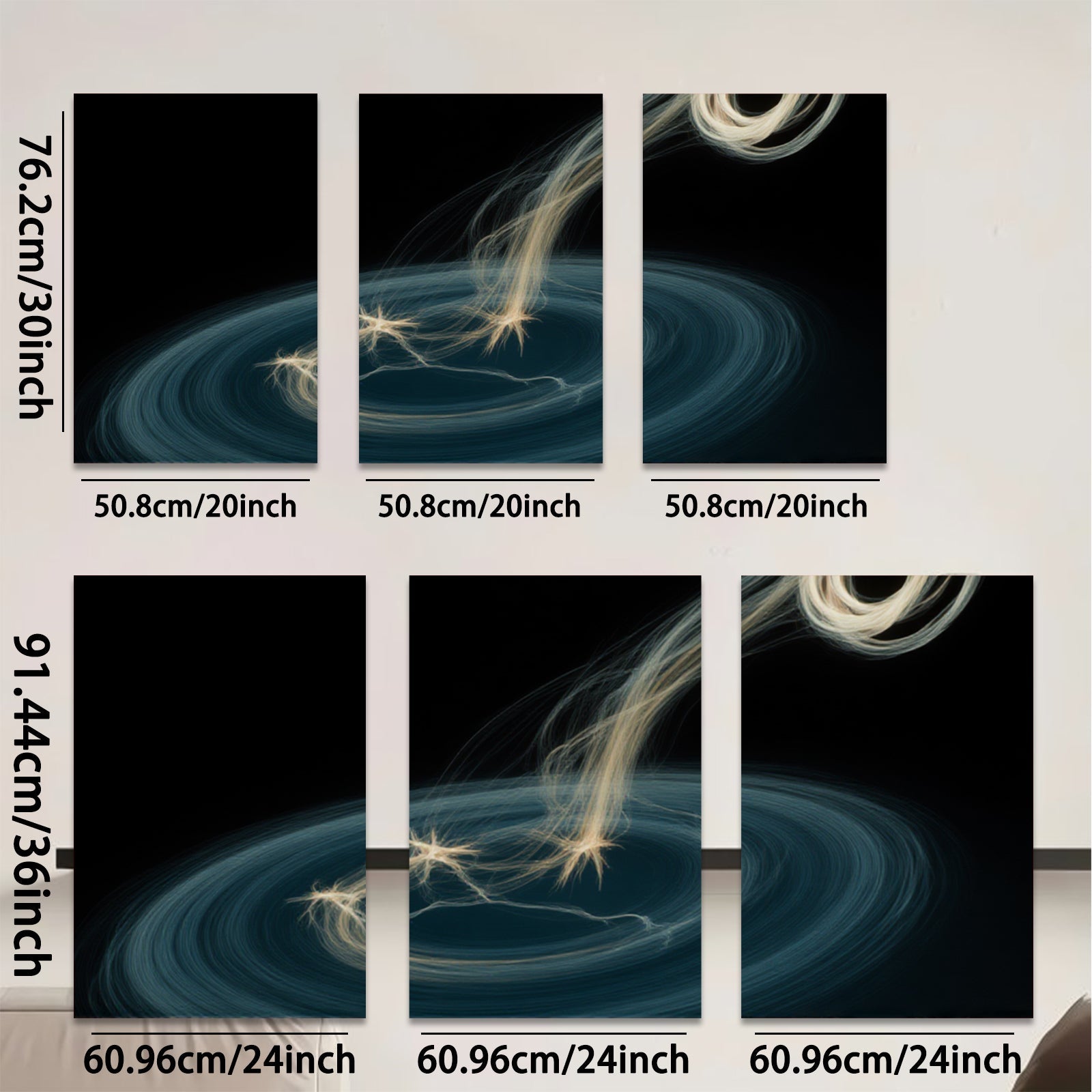 2D flat 1pc starts Cosmic swirl energy abstract wall art decor for living room bedroom office modern farmhouse gallery wrapped canvas prints