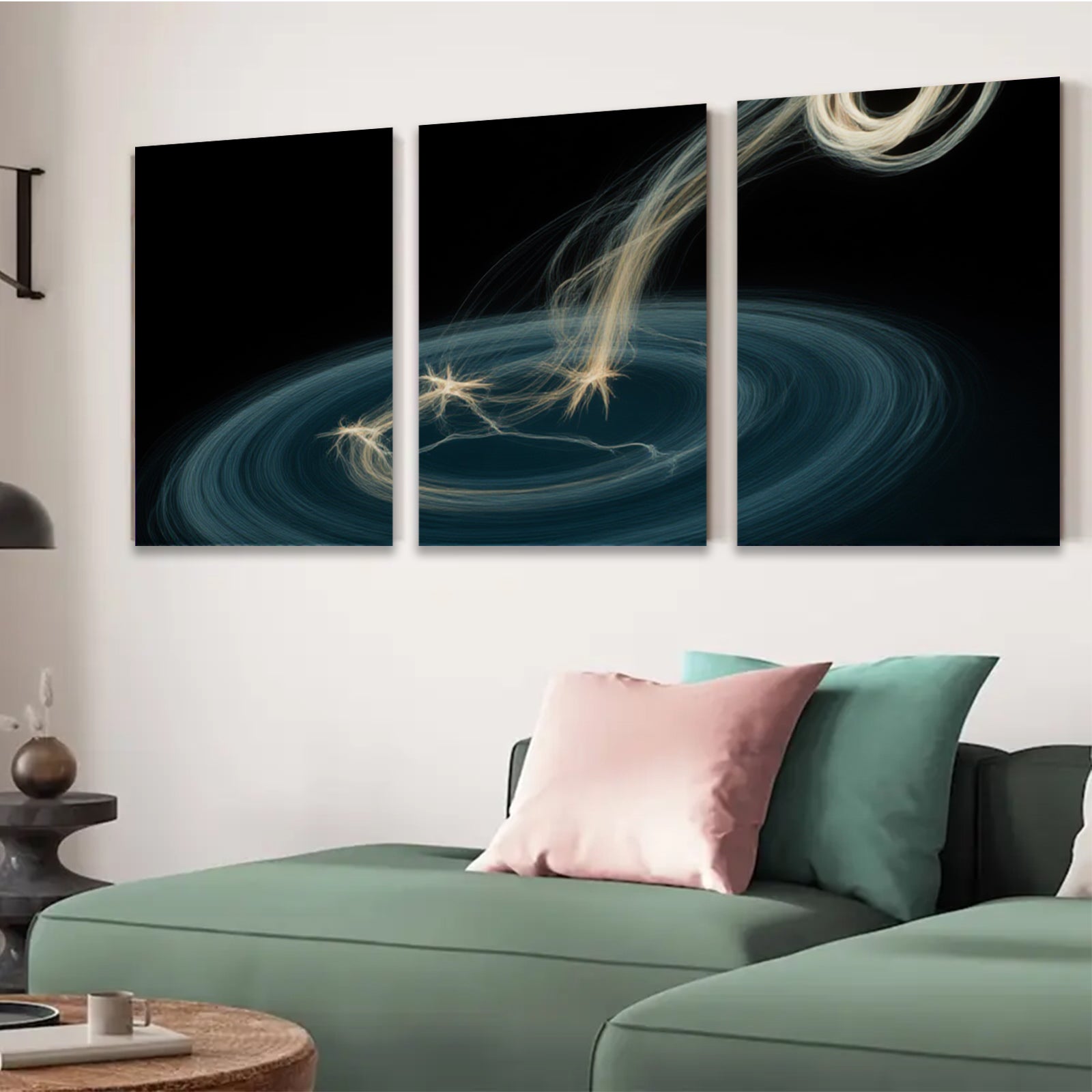 2D flat 1pc starts Cosmic swirl energy abstract wall art decor for living room bedroom office modern farmhouse gallery wrapped canvas prints