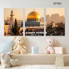 2D flat 1pc starts Jerusalem golden dome city skyline wall art prints canvas painting for living room bedroom office decor farmhouse style inspirational modern gallery wrapped