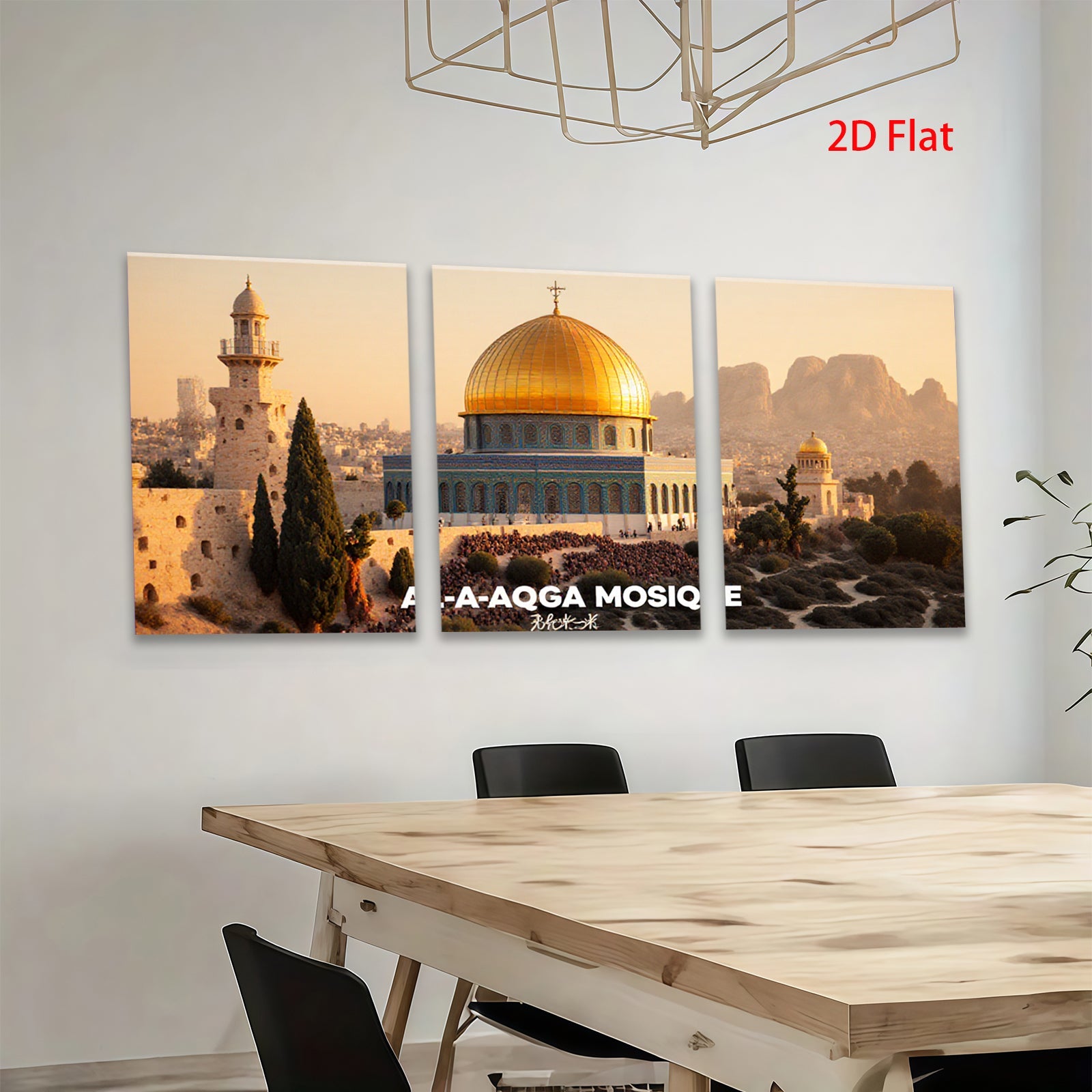 2D flat 1pc starts Jerusalem golden dome city skyline wall art prints canvas painting for living room bedroom office decor farmhouse style inspirational modern gallery wrapped