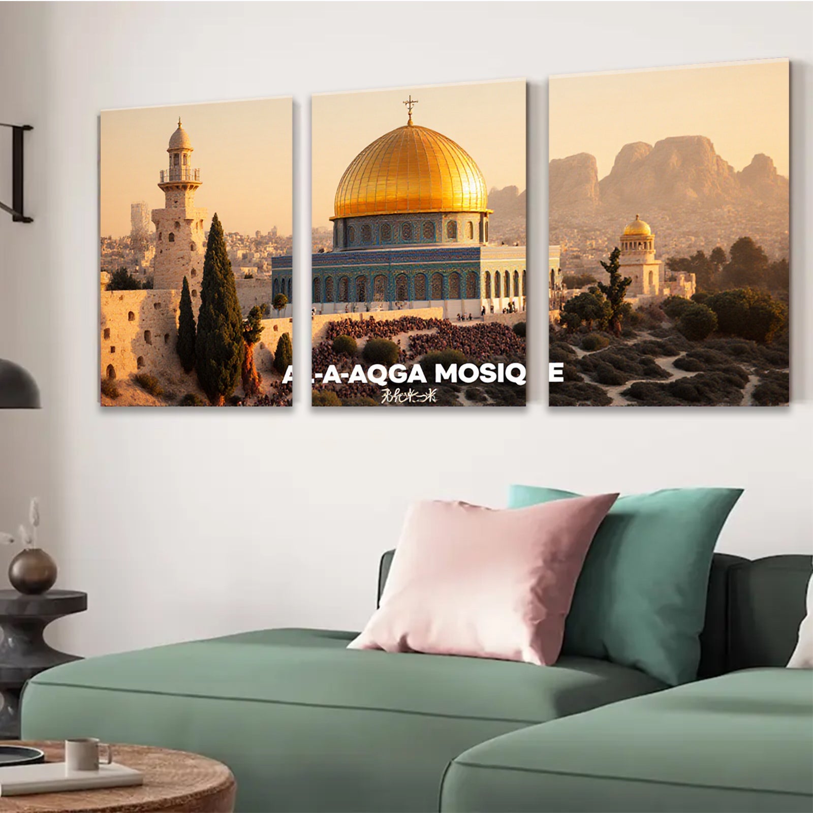 2D flat 1pc starts Jerusalem golden dome city skyline wall art prints canvas painting for living room bedroom office decor farmhouse style inspirational modern gallery wrapped