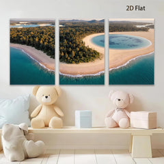 2D flat 1pc starts Tropical Beach Coastal Paradise Ocean View Wall Art Living Room Bedroom Decor Modern Farmhouse Rustic Chic Gallery Wrapped Canvas Prints