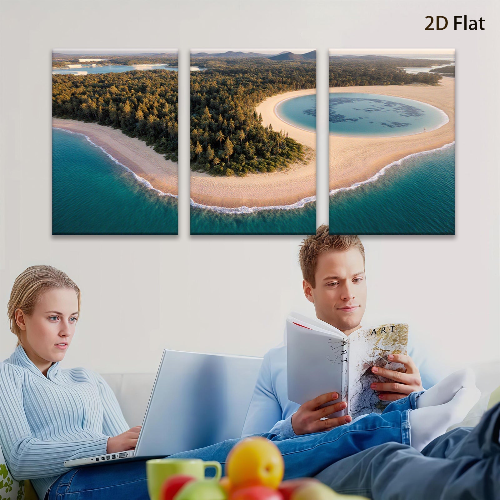 2D flat 1pc starts Tropical Beach Coastal Paradise Ocean View Wall Art Living Room Bedroom Decor Modern Farmhouse Rustic Chic Gallery Wrapped Canvas Prints