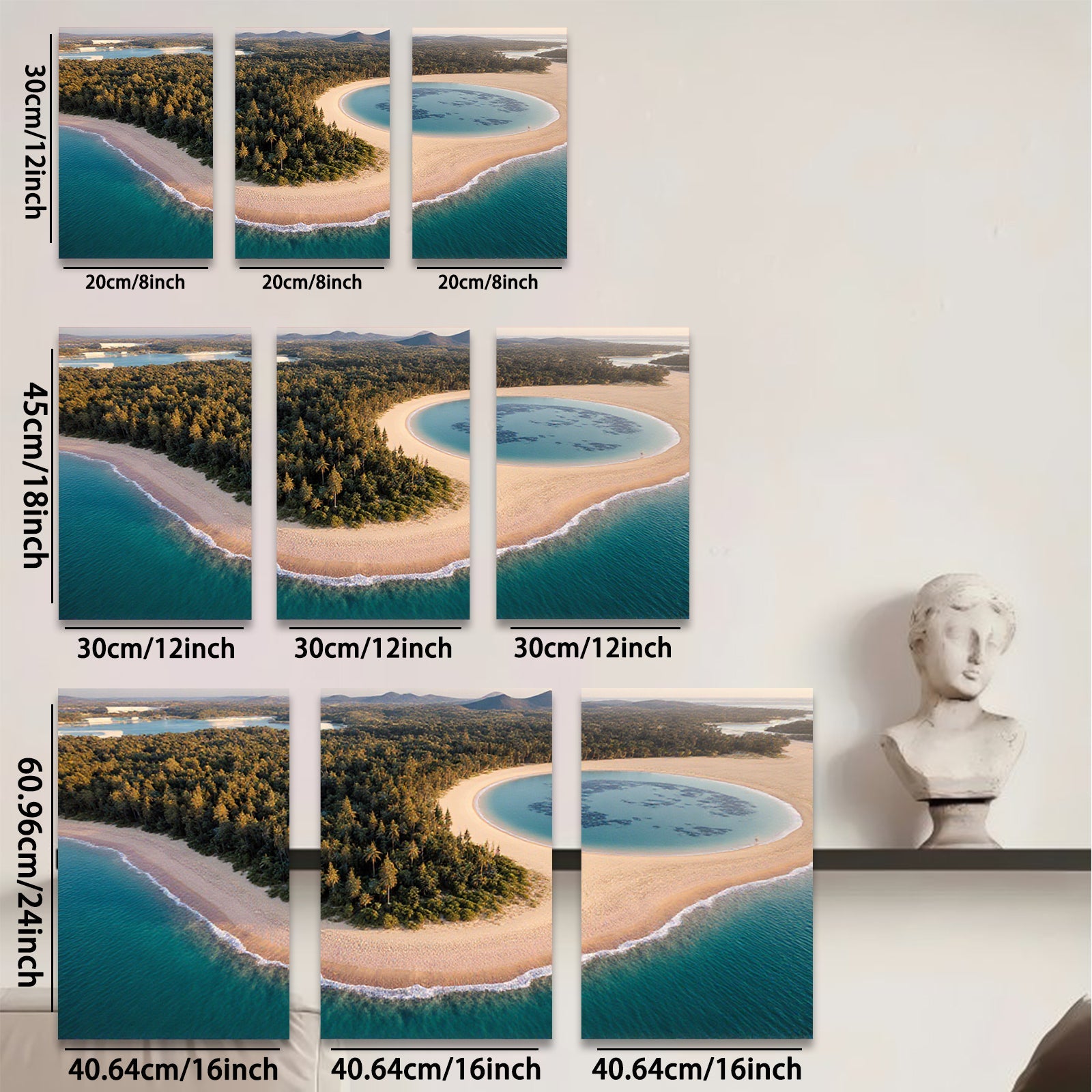 2D flat 1pc starts Tropical Beach Coastal Paradise Ocean View Wall Art Living Room Bedroom Decor Modern Farmhouse Rustic Chic Gallery Wrapped Canvas Prints