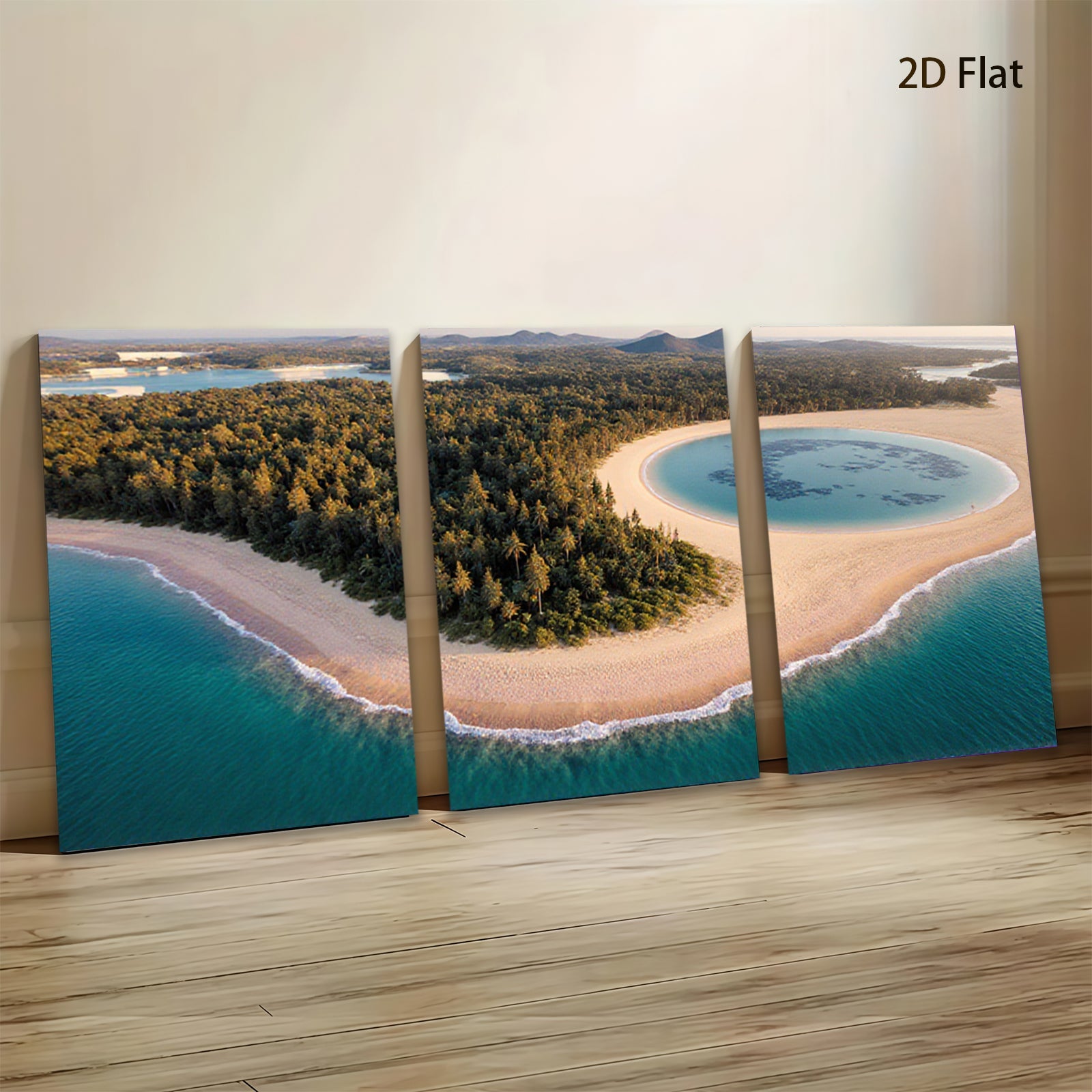 2D flat 1pc starts Tropical Beach Coastal Paradise Ocean View Wall Art Living Room Bedroom Decor Modern Farmhouse Rustic Chic Gallery Wrapped Canvas Prints