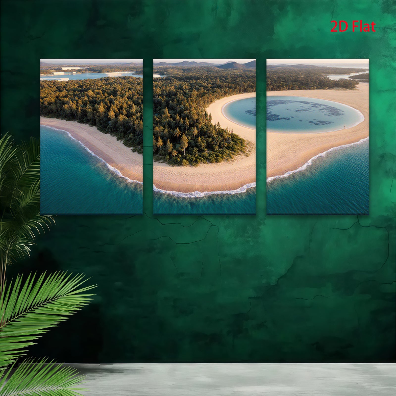 2D flat 1pc starts Tropical Beach Coastal Paradise Ocean View Wall Art Living Room Bedroom Decor Modern Farmhouse Rustic Chic Gallery Wrapped Canvas Prints