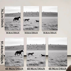 2D flat 1pc starts Wild horses running across grassy plains farmhouse wall decor living room bedroom modern art canvas prints framed ready to hang gallery wrapped