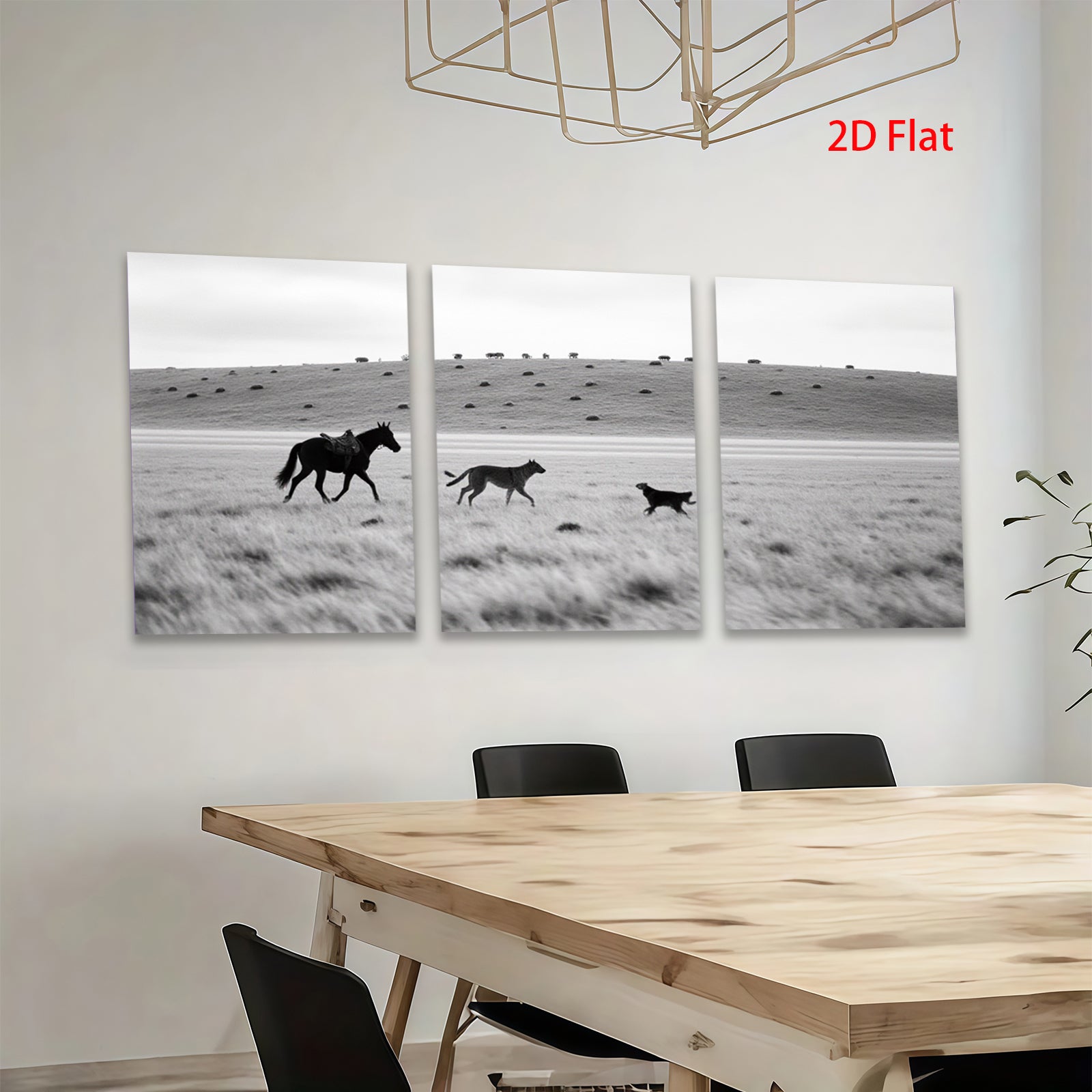 2D flat 1pc starts Wild horses running across grassy plains farmhouse wall decor living room bedroom modern art canvas prints framed ready to hang gallery wrapped