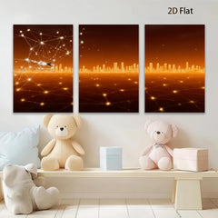 2D flat 1pc starts abstract city skyline modern wall art decor living room bedroom office gallery wrapped canvas prints farmhouse style inspirational cozy warm minimalist aesthetic