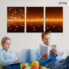 2D flat 1pc starts abstract city skyline modern wall art decor living room bedroom office gallery wrapped canvas prints farmhouse style inspirational cozy warm minimalist aesthetic