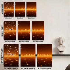 2D flat 1pc starts abstract city skyline modern wall art decor living room bedroom office gallery wrapped canvas prints farmhouse style inspirational cozy warm minimalist aesthetic