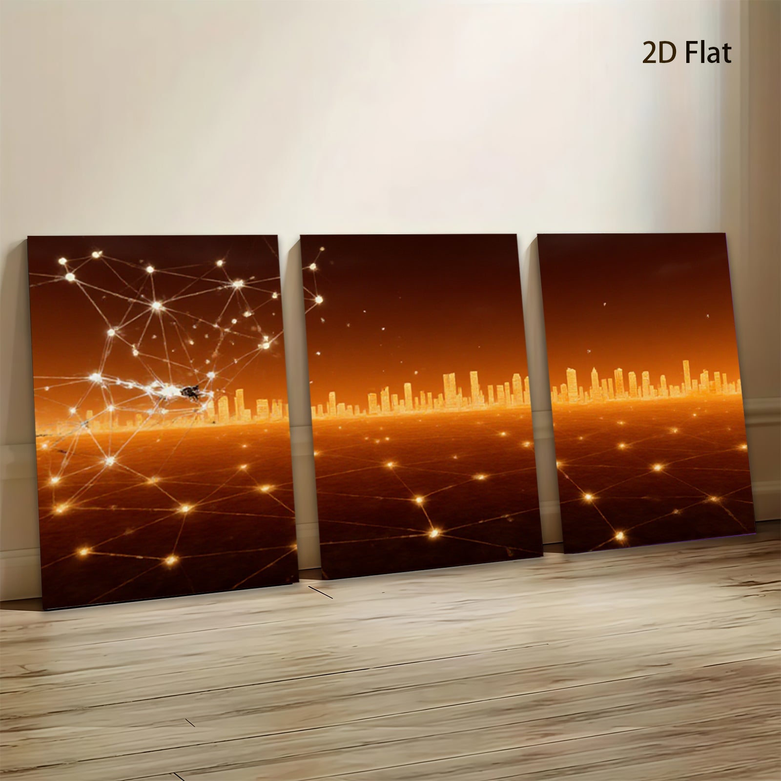 2D flat 1pc starts abstract city skyline modern wall art decor living room bedroom office gallery wrapped canvas prints farmhouse style inspirational cozy warm minimalist aesthetic