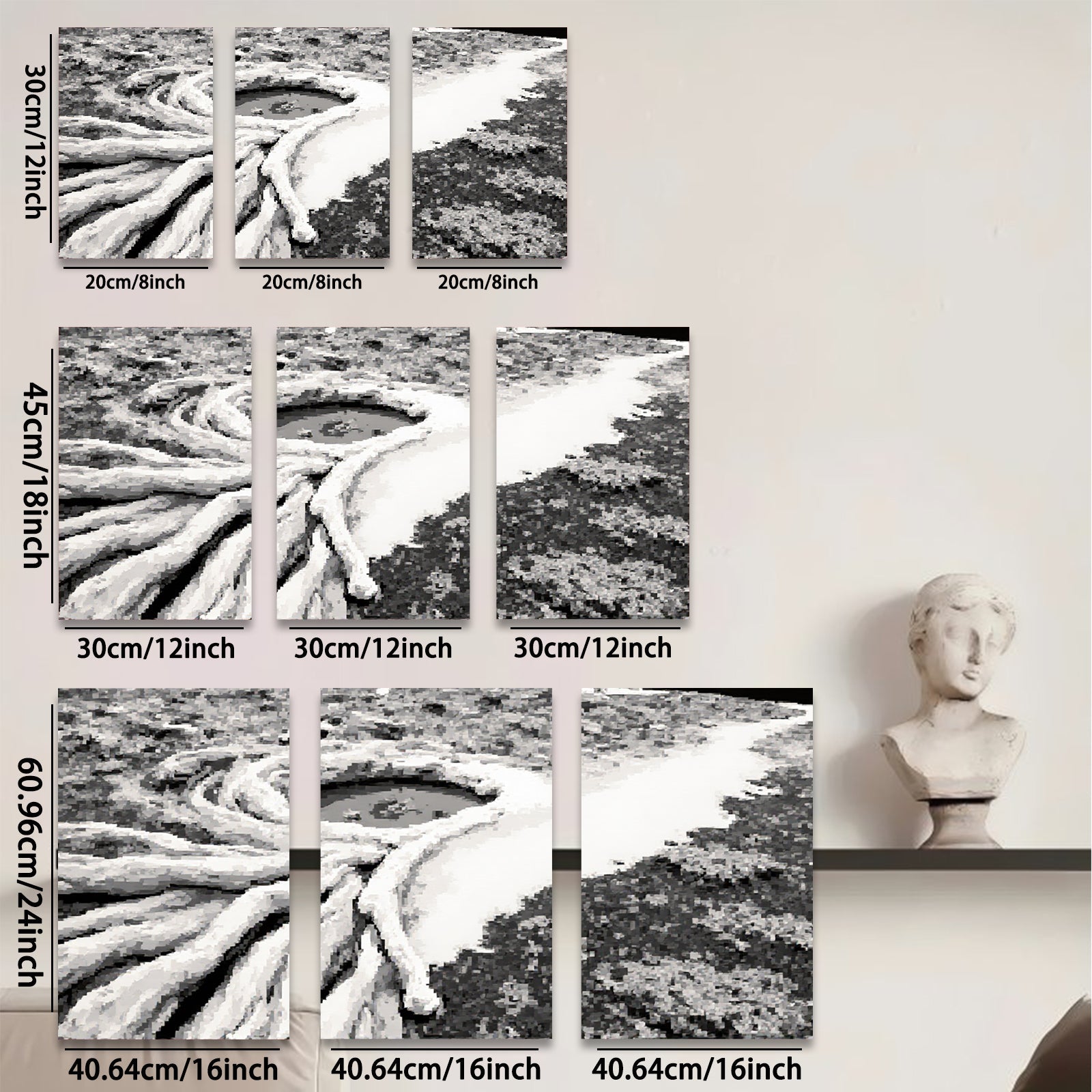 2D flat 1pc starts abstract swirling woodgrain texture wall art for living room bedroom gallery wrapped canvas farmhouse modern minimalist cozy home decor